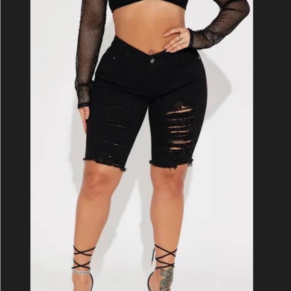 Fashion, nova long jean shorts